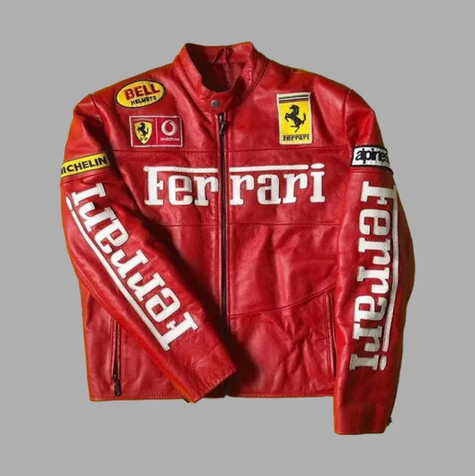 F1 Red Leather Jacket