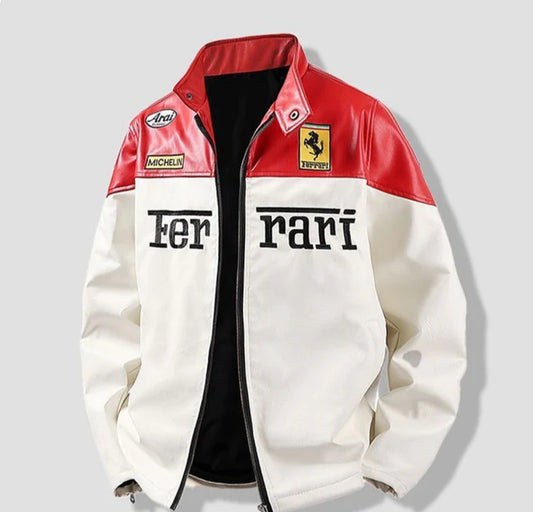 F1 White Special Leather Jacket